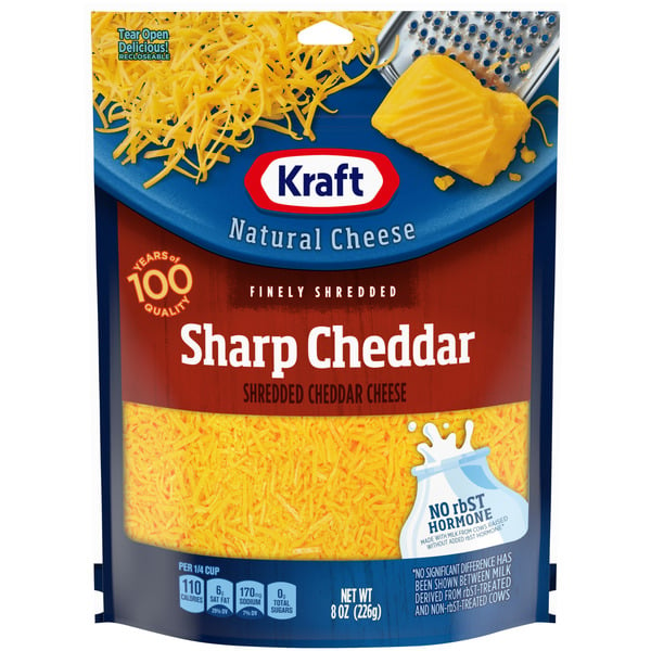 Packaged Cheese Kraft Sharp Cheddar Finely Shredded Cheese hero