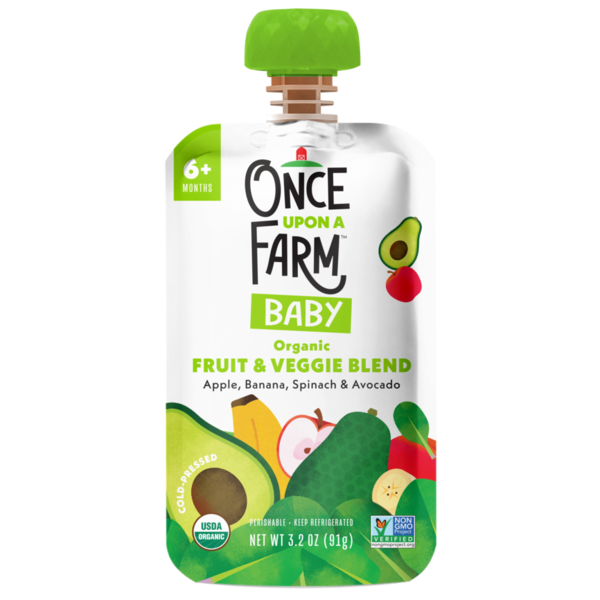 Baby Food & Formula Once Upon a Farm Apple, Banana, Spinach and Avocado Organic Baby Food Pouch hero