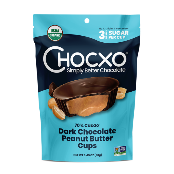 Candy & Chocolate ChocXO Organic Dark Chocolate Peanut Butter Cups hero