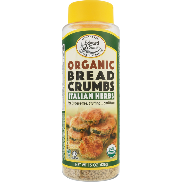 Baking Ingredients Edward & Sons Bread Crumbs, Organic, Italian Herbs hero