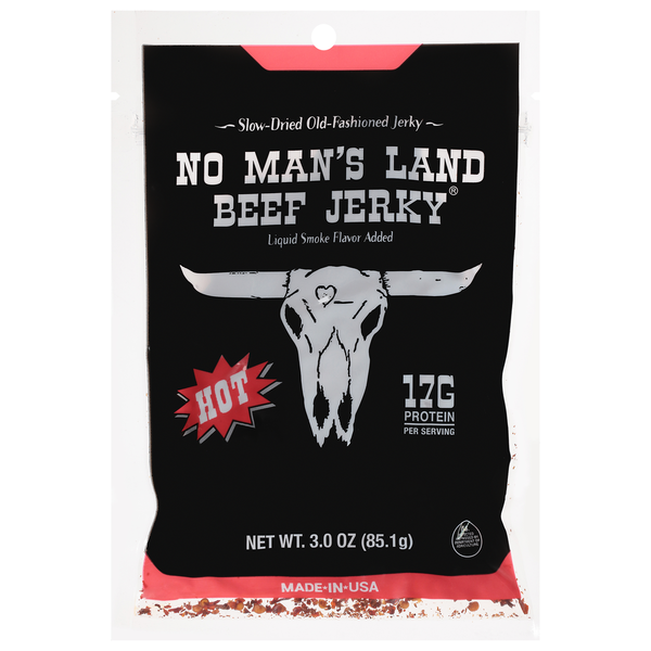 Popcorn & Jerky No Man's Land Beef Jerky, Hot hero