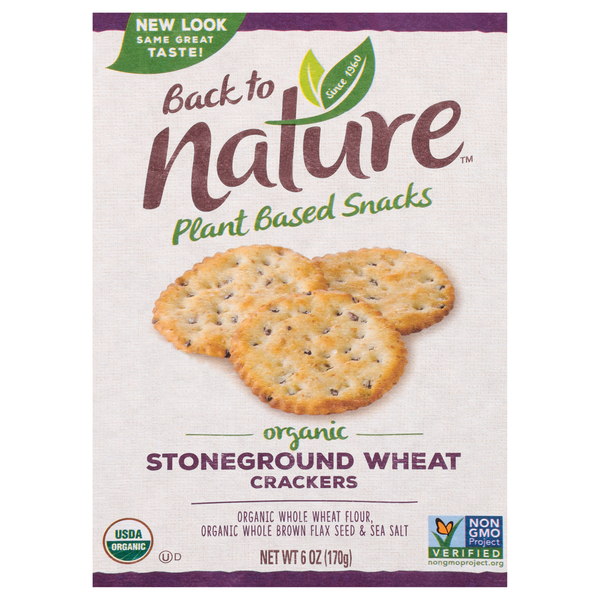 Crackers Back to Nature Organic Stoneground Wheat Crackers hero