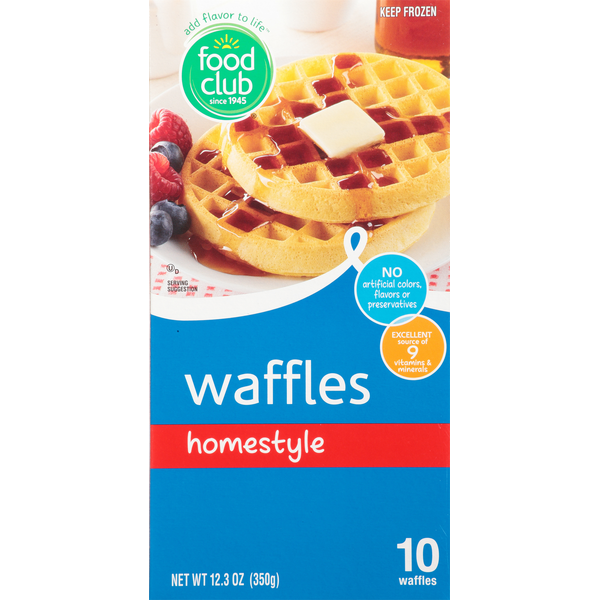 Frozen Breakfast Food Club Waffles, Homestyle hero