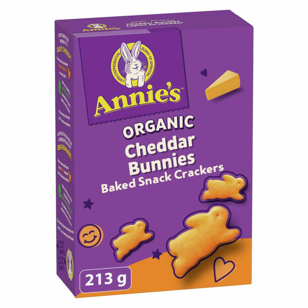 Crackers Annie's Homegrown Organic Cheddar Bunnies Baked Snack Crackers hero