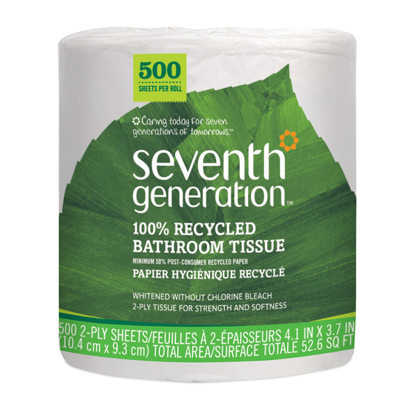 Paper Goods Seventh Generation White Toilet Paper 2-ply 100% Recycled Paper hero