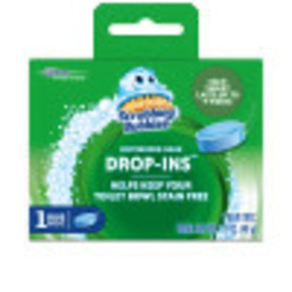 Cleaning Products Scrubbing Bubbles Drop-Ins™ Toilet Cleaning Stamp, Blue, Blue Discs hero