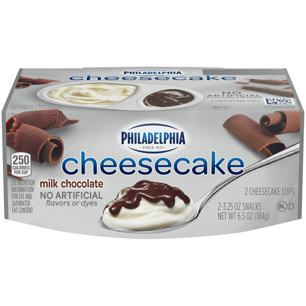 Refrigerated Pudding & Desserts Philadelphia Milk Chocolate Cheesecake Refrigerated Snacks hero