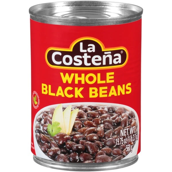 Canned Meat, Seafood & Beans La Costeña Black Beans, Whole hero