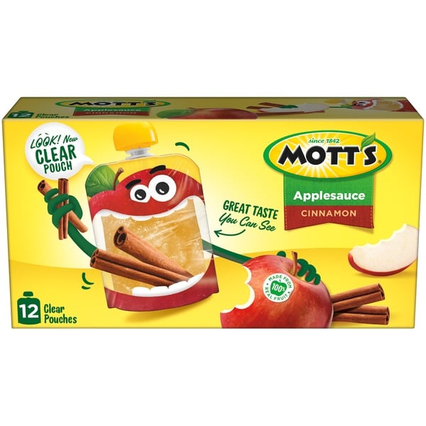 Canned Fruit & Applesauce Mott's Applesauce Pouches Cinnamon  hero