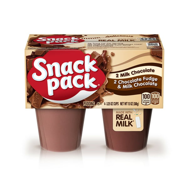 Refrigerated Pudding & Desserts Snack Pack Milk Chocolate and Chocolate Fudge/Milk Chocolate Pudding hero