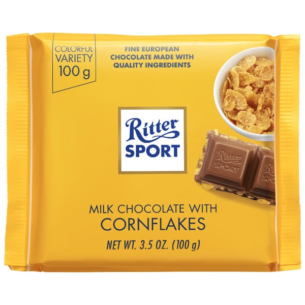 Candy & Chocolate Ritter Sport Milk Chocolate with Cornflakes hero