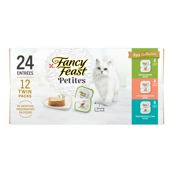 Cat Food Fancy Feast Petites Gourmet Wet Cat Food , Petites Pate Collection, break-apart tubs, 24 servings hero