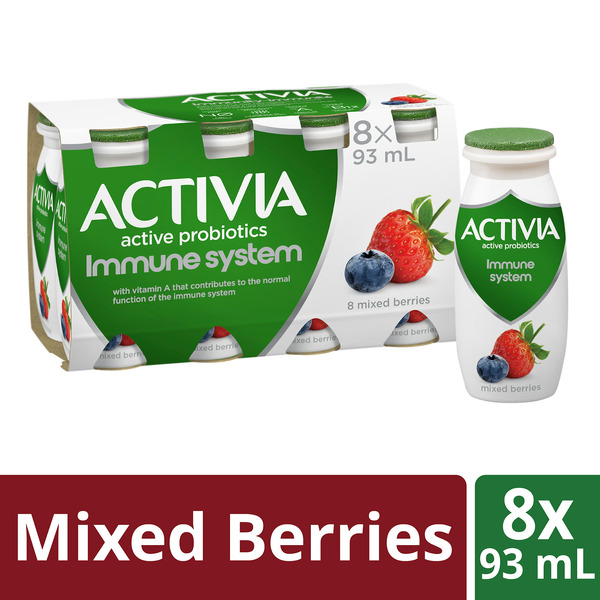 Yogurt Activia Drink Activia Probiotic Yogurt, Mixed Berries, Drinkable Yogurt, 8 Pack hero