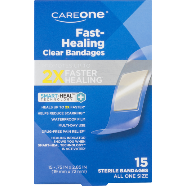 First Aid CareOne Fast-Healing Clear Sterile Bandages hero