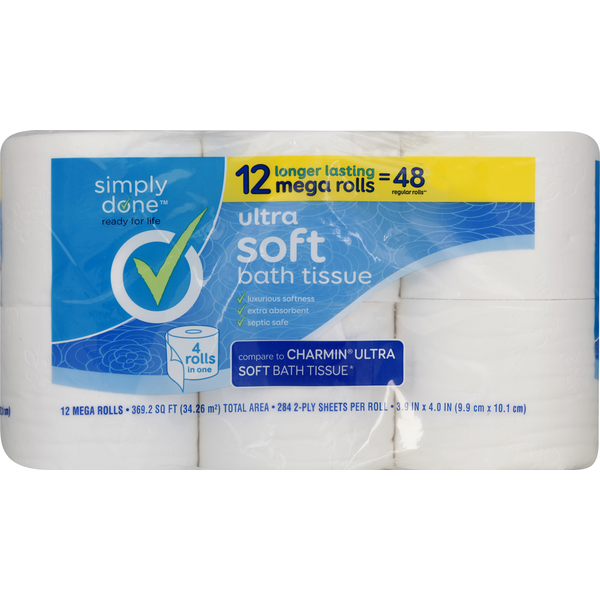 Paper Goods Simply Done Bath Tissue, Ultra Soft, Mega Roll, 2-Ply hero