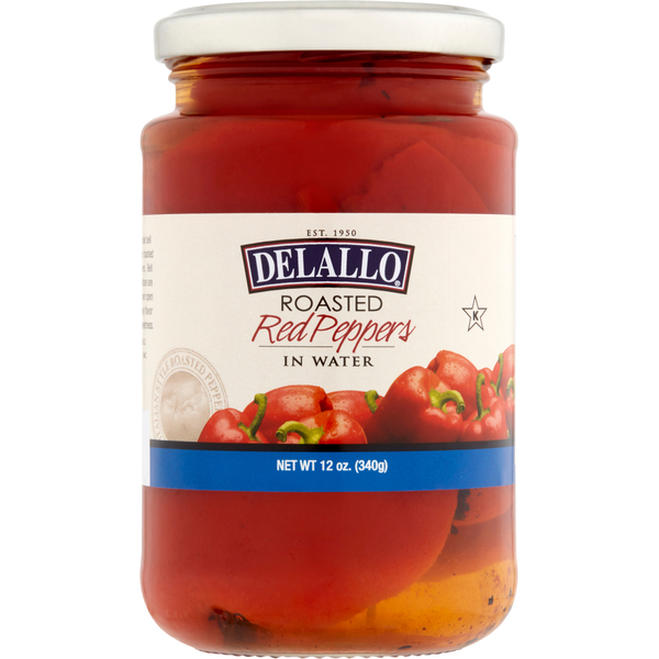 Canned & Jarred Vegetables DeLallo Red Peppers, in Water, Roasted hero