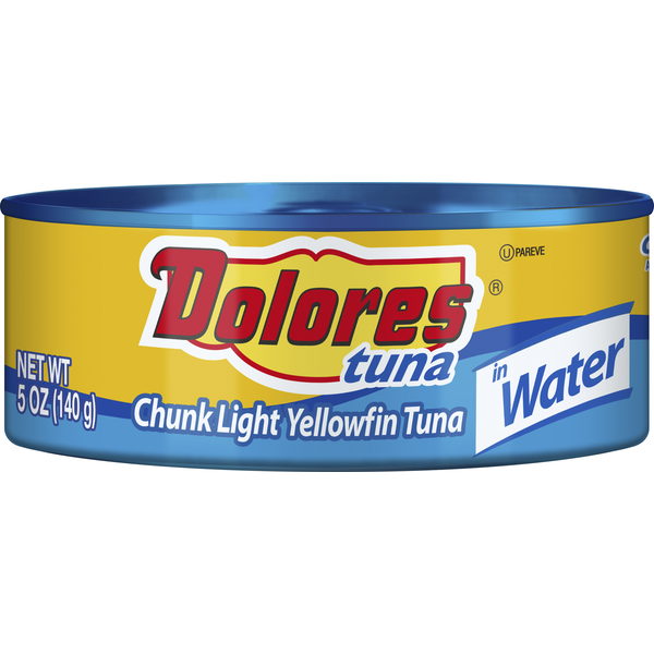 Canned Meat, Seafood & Beans Dolores Yellowfin Tuna, Chunk Light, in Water hero