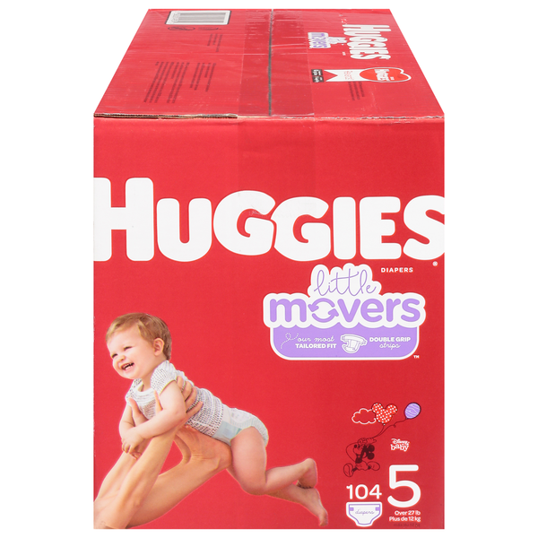 Diapers & Wipes Huggies Little Movers Baby Diapers, Size 5 (27+ lbs) hero