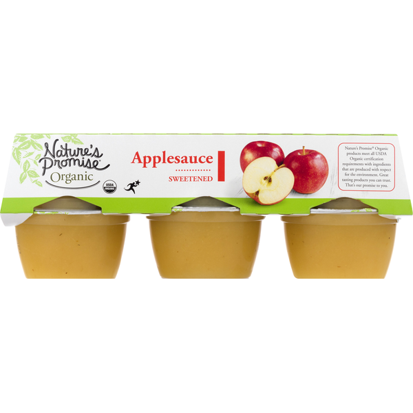 Canned Fruit & Applesauce Nature's Promise Applesauce, Sweetened, 6 Pack hero