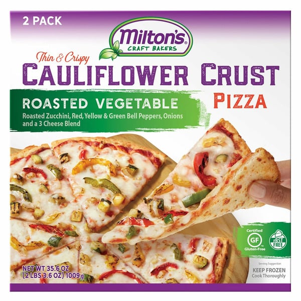 Frozen Meals Milton's Cauliflower Crust Pizza Roasted Vegetable, 35.6 oz hero