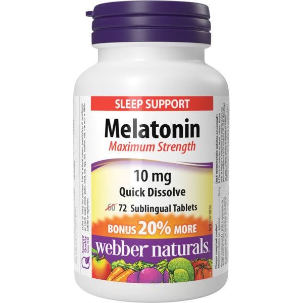 Vitamins & Supplements Webber Naturals Melatonin Maximum Strength Quick Dissolve 10 Mg hero