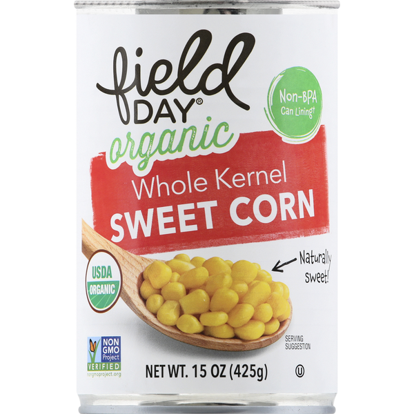 Canned & Jarred Vegetables FIELD DAY Sweet Corn, Organic, Whole Kernel hero