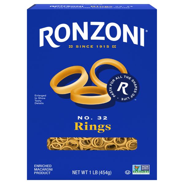 Dry Pasta & Noodles Ronzoni Rings, Anellini, 16 oz, Non-GMO Pasta for Soups and Salads hero