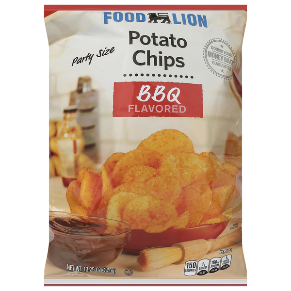 Chips & Pretzels Food Lion Potato Chips, BBQ Flavored, Party Size hero