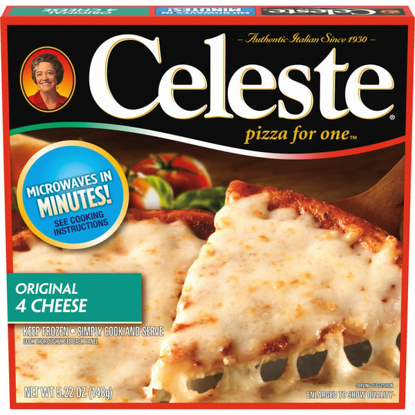 Frozen Pizza Celeste Original 4 Cheese Pizza for One Individual Microwavable Frozen Pizza hero