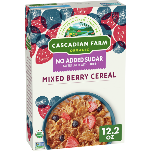 Cascadian Farm Organic Mixed Berry Cereal No Added Sugar hero