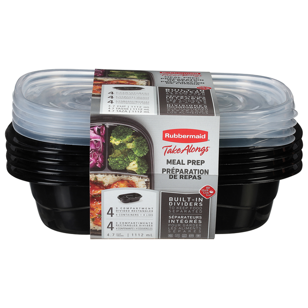 Food Wraps & Storage Rubbermaid Meal Prep, Black, 4.7 Cup hero