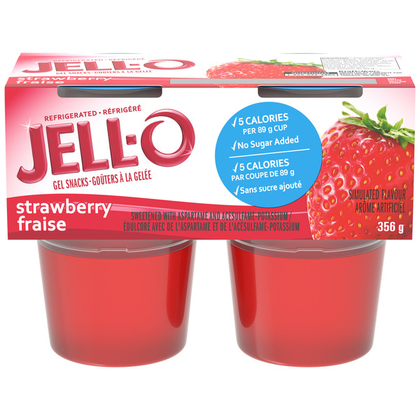 Refrigerated Pudding & Desserts Jell-O Refrigerated Gelatin Snacks, Strawberry hero