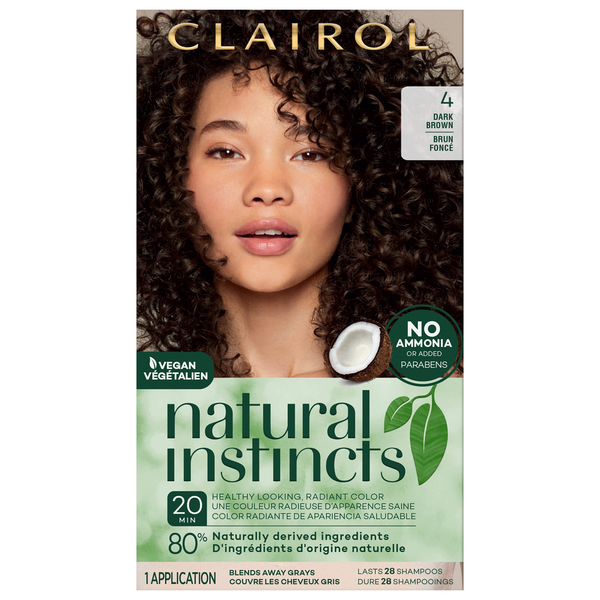 Beauty Clairol Hair Color, Vegan, Dark Brown 4 hero