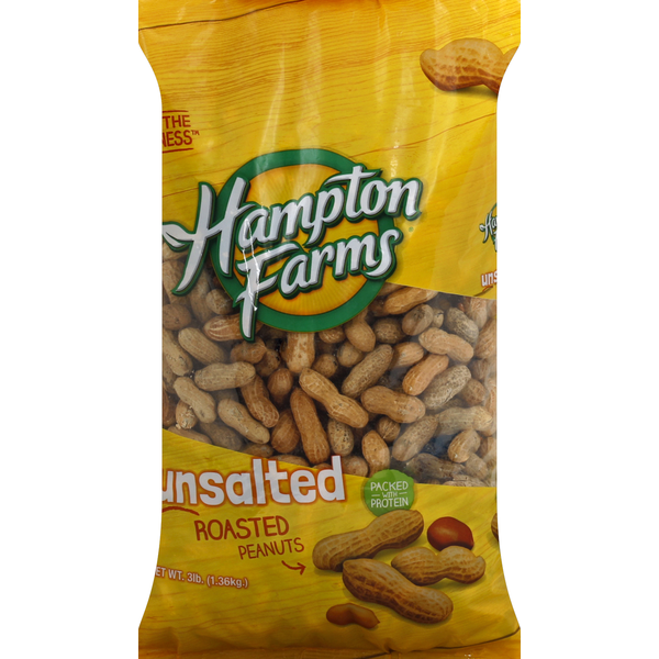 Nuts, Seeds & Dried Fruit Hampton Farms Peanuts, Unsalted, Roasted hero