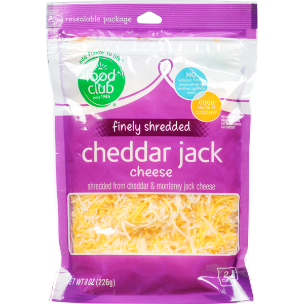 Popular Food Club Cheese, Cheddar Jack, Finely Shredded hero