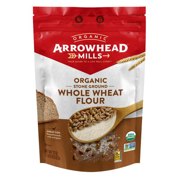 Baking Ingredients Arrowhead Mills Stone Ground Organic Whole Wheat Flour hero