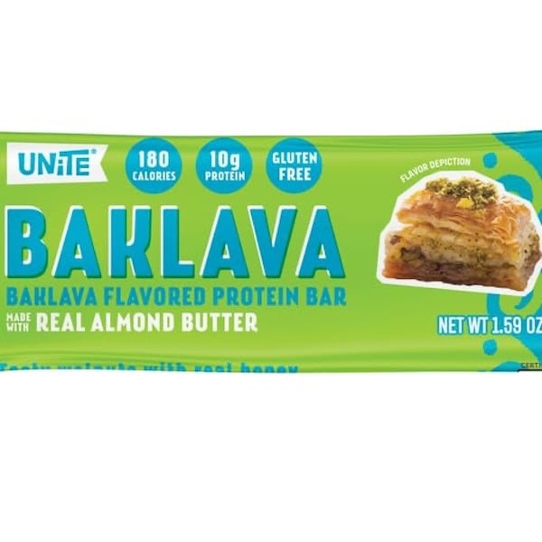 Energy & Granola Bars Unite Food Protein Bar, Baklava Flavor,  Gluten & Soy Free, High Protein hero