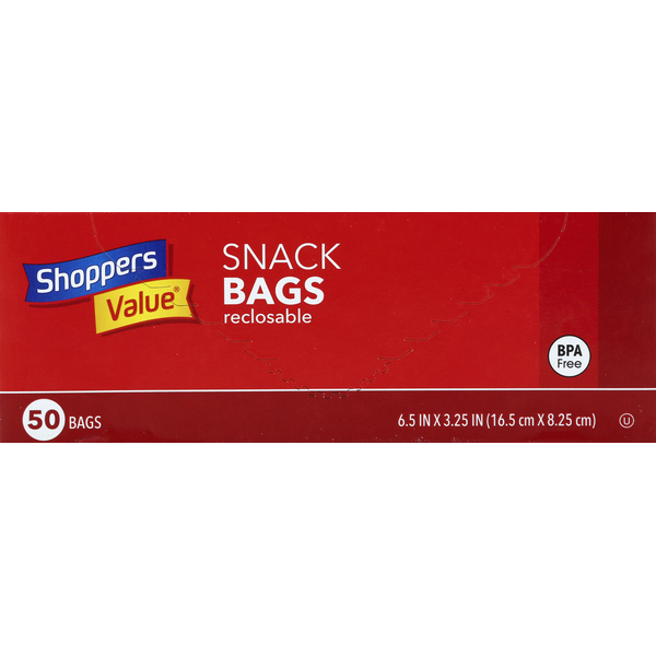 Food Storage Shoppers Value Snack Bags, Reclosable hero