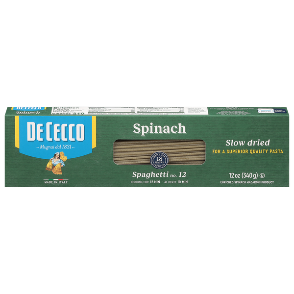 Dry Pasta De Cecco Spinach Spaghetti hero