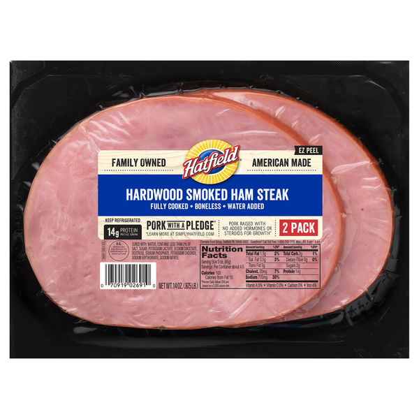 Lunch Meat Hatfield Ham Steak, Hardwood Smoked, 2 Pack hero