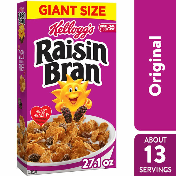 Raisin Bran Breakfast Cereal, Fiber Cereal, Family Breakfast, Original hero