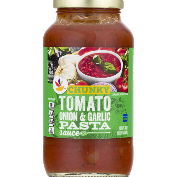 Pasta Sauce Store Brand Pasta Sauce, Tomato, Onion & Garlic, Chunky hero