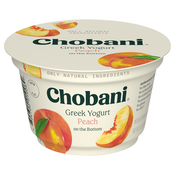 Yogurt/Kefir Chobani Yogurt, Greek, Nonfat, Peach on the Bottom hero