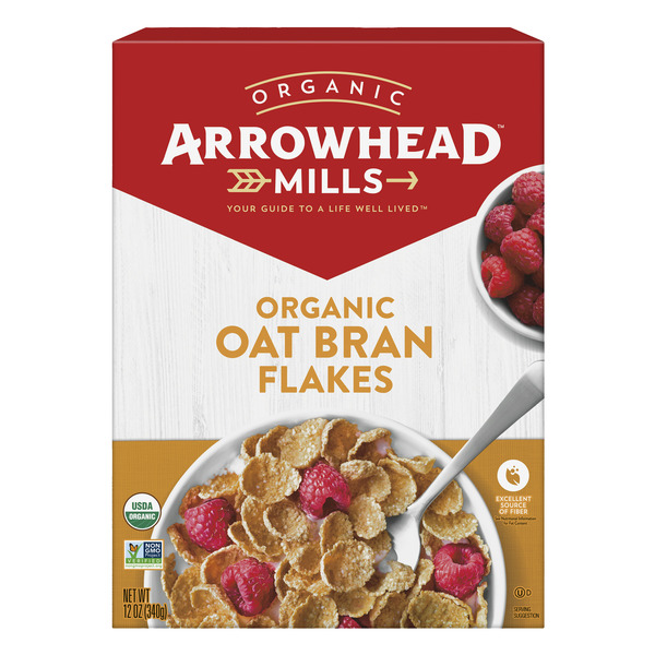 Cereal Arrowhead Mills Oat Bran Flakes Organic Cereal hero