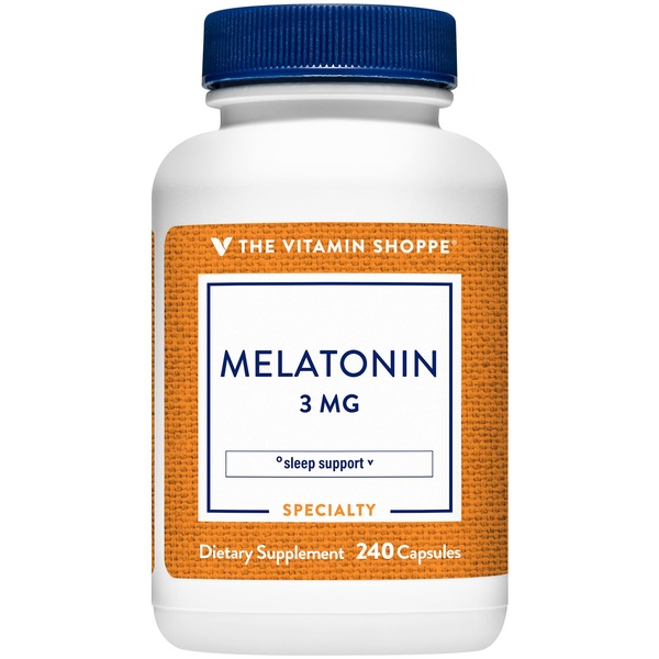 Sleep & Mood Support The Vitamin Shoppe Melatonin for Sleep - 3 MG (240 Capsules) hero