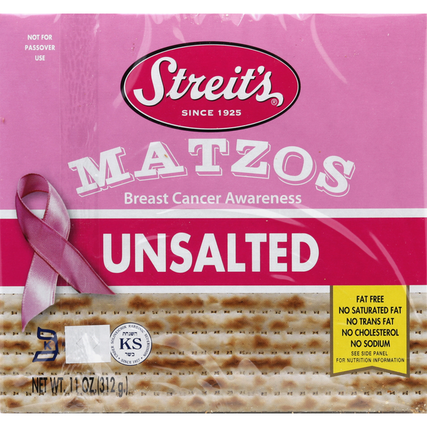 Kosher Foods Streit's Matzos, Unsalted hero