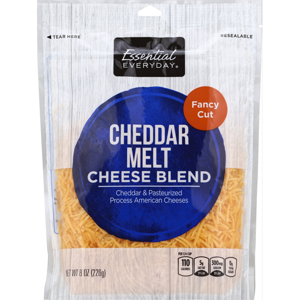 Packaged Cheese Essential Everyday Cheese Blend, Cheddar Melt, Fancy Cut hero