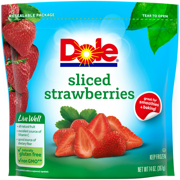 Frozen Fruits Dole Sliced Frozen Strawberries hero