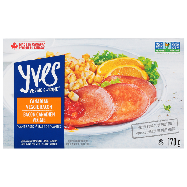 Refrigerated Deli Yves Veggie Cuisine Veggie Bacon, Canadian hero