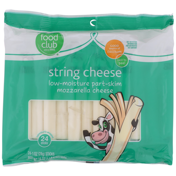 Packaged Cheese Low-Moisture Part-Skim Mozzarella String Cheese hero